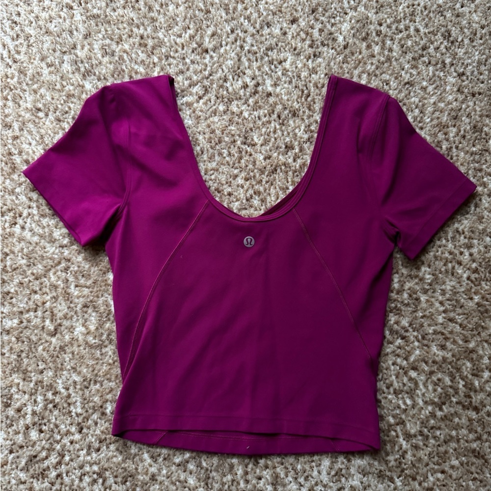 Lululemon Align T-Shirt size 4 Women's Magenta purple - Picture 2 of 4
